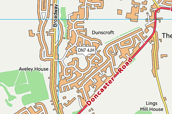 DN7 4JH map - OS VectorMap District (Ordnance Survey)