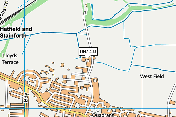 DN7 4JJ map - OS VectorMap District (Ordnance Survey)
