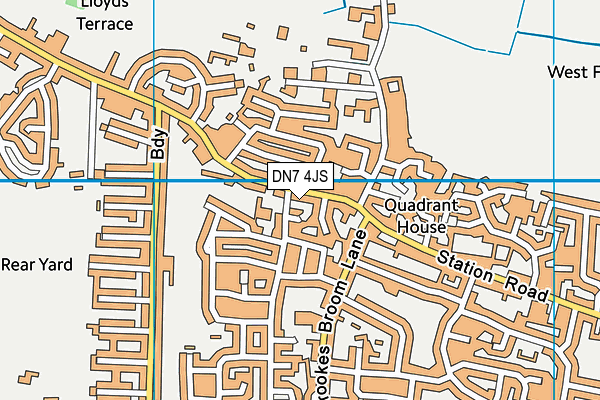 DN7 4JS map - OS VectorMap District (Ordnance Survey)