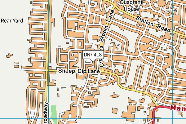 DN7 4LS map - OS VectorMap District (Ordnance Survey)