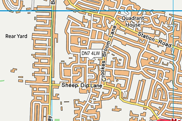 DN7 4LW map - OS VectorMap District (Ordnance Survey)
