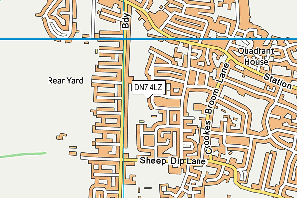 DN7 4LZ map - OS VectorMap District (Ordnance Survey)
