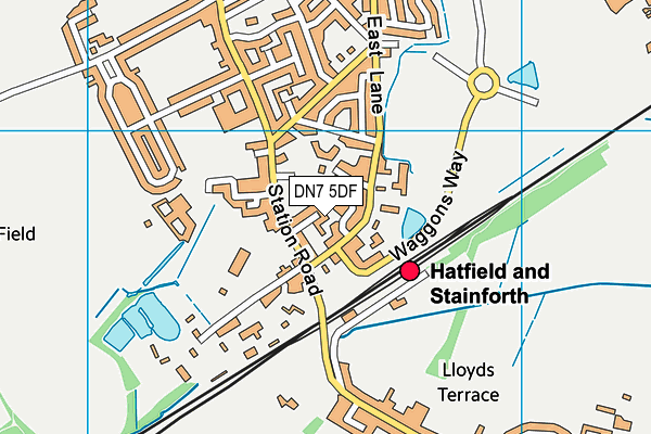 DN7 5DF map - OS VectorMap District (Ordnance Survey)