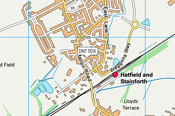 DN7 5DX map - OS VectorMap District (Ordnance Survey)