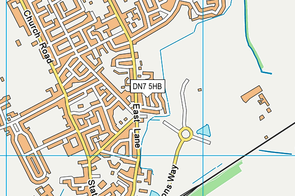 DN7 5HB map - OS VectorMap District (Ordnance Survey)