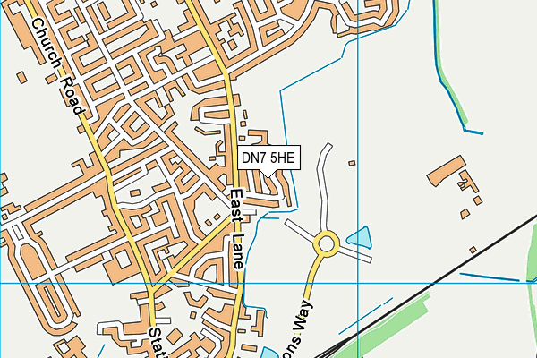 DN7 5HE map - OS VectorMap District (Ordnance Survey)