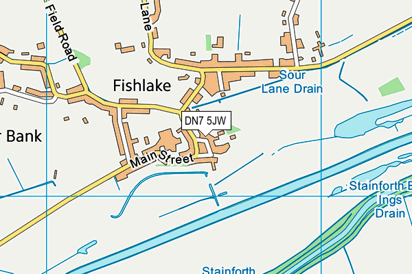 DN7 5JW map - OS VectorMap District (Ordnance Survey)