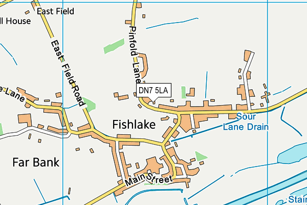 Fishlake Falcons Junior Football Club map (DN7 5LA) - OS VectorMap District (Ordnance Survey)
