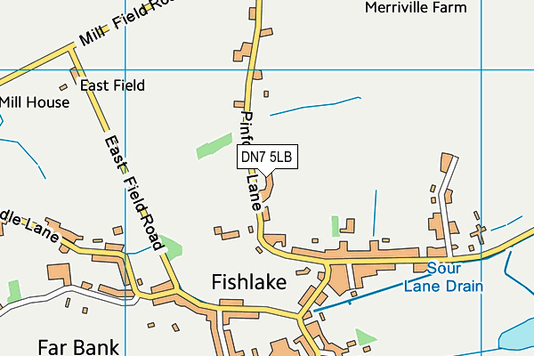Fishlake Cricket Club map (DN7 5LB) - OS VectorMap District (Ordnance Survey)