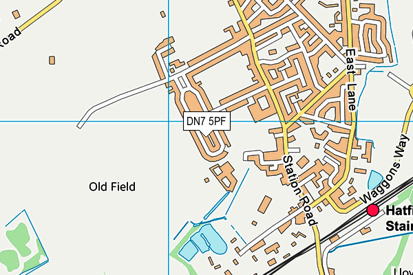 DN7 5PF map - OS VectorMap District (Ordnance Survey)