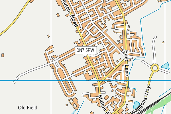 DN7 5PW map - OS VectorMap District (Ordnance Survey)