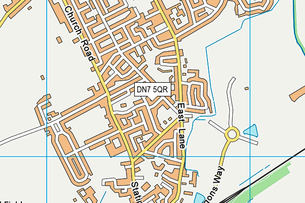 DN7 5QR map - OS VectorMap District (Ordnance Survey)