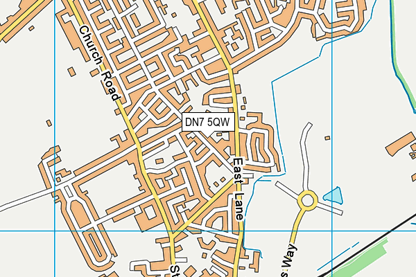 DN7 5QW map - OS VectorMap District (Ordnance Survey)