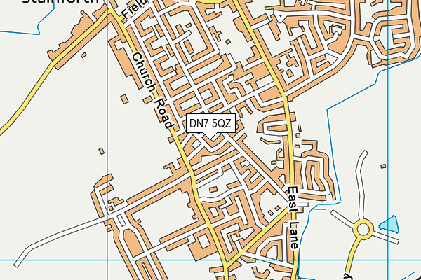 DN7 5QZ map - OS VectorMap District (Ordnance Survey)