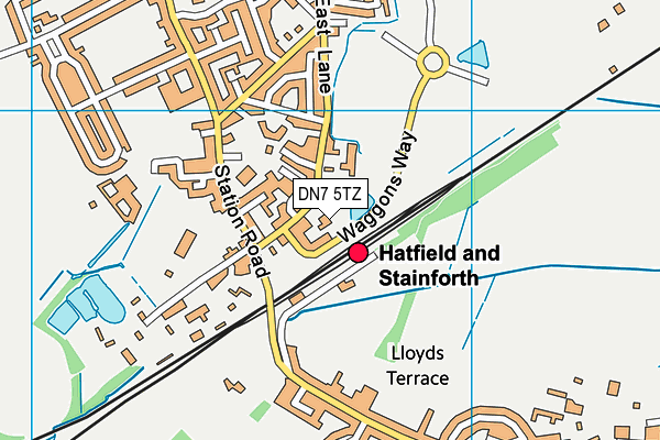 DN7 5TZ map - OS VectorMap District (Ordnance Survey)