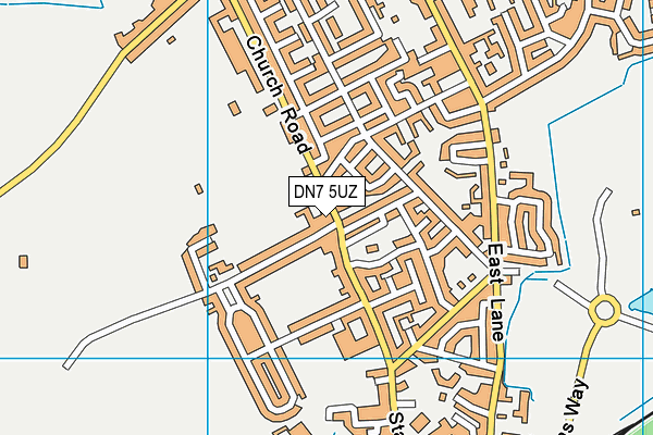 DN7 5UZ map - OS VectorMap District (Ordnance Survey)