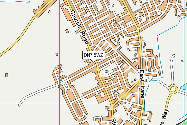 DN7 5WZ map - OS VectorMap District (Ordnance Survey)