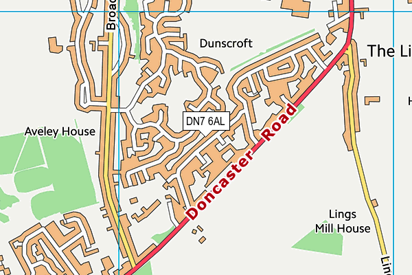 DN7 6AL map - OS VectorMap District (Ordnance Survey)