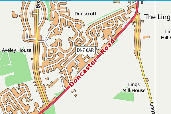 DN7 6AR map - OS VectorMap District (Ordnance Survey)