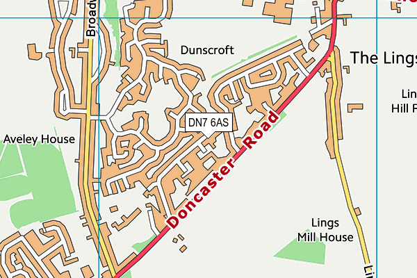 DN7 6AS map - OS VectorMap District (Ordnance Survey)