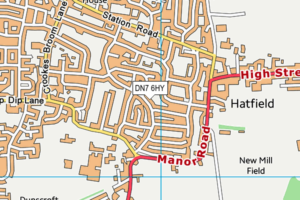 DN7 6HY map - OS VectorMap District (Ordnance Survey)