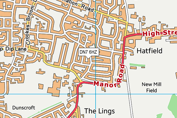 DN7 6HZ map - OS VectorMap District (Ordnance Survey)