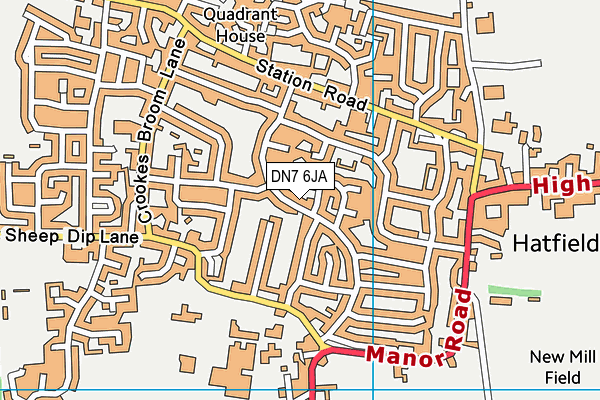 DN7 6JA map - OS VectorMap District (Ordnance Survey)