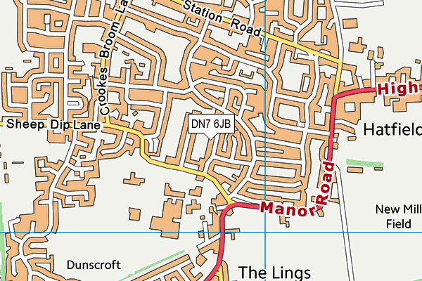 DN7 6JB map - OS VectorMap District (Ordnance Survey)