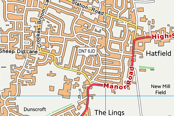 DN7 6JD map - OS VectorMap District (Ordnance Survey)