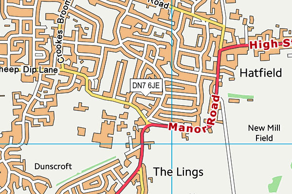 DN7 6JE map - OS VectorMap District (Ordnance Survey)