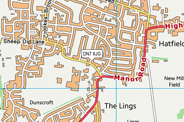 DN7 6JG map - OS VectorMap District (Ordnance Survey)