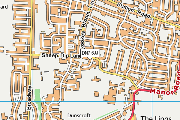 DN7 6JJ map - OS VectorMap District (Ordnance Survey)