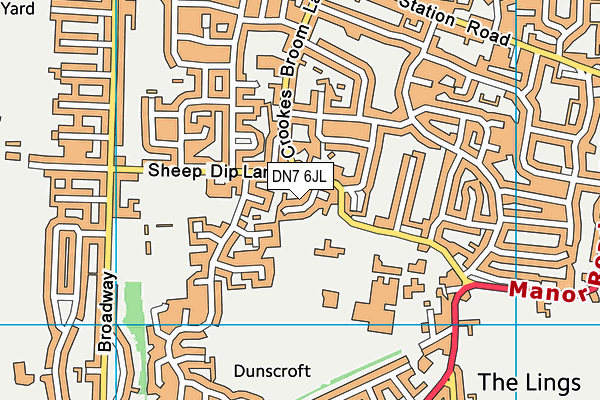 DN7 6JL map - OS VectorMap District (Ordnance Survey)