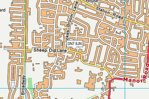 DN7 6JN map - OS VectorMap District (Ordnance Survey)