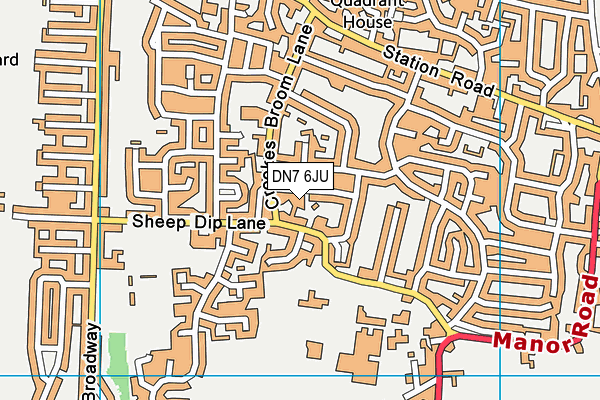 DN7 6JU map - OS VectorMap District (Ordnance Survey)