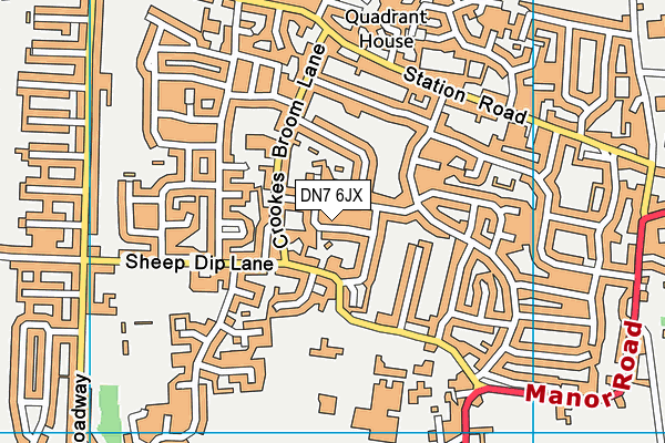 DN7 6JX map - OS VectorMap District (Ordnance Survey)