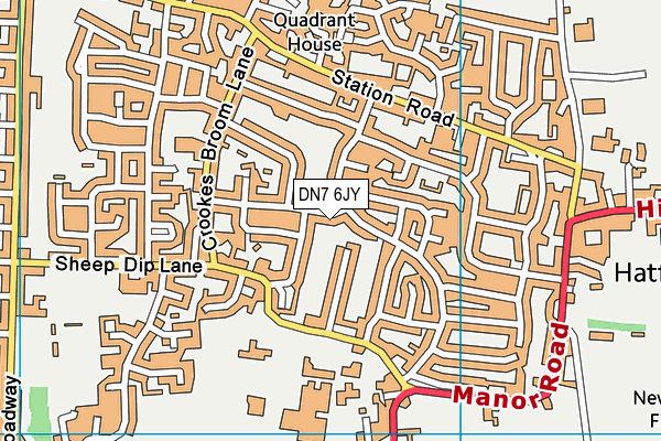 DN7 6JY map - OS VectorMap District (Ordnance Survey)