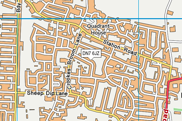 DN7 6JZ map - OS VectorMap District (Ordnance Survey)