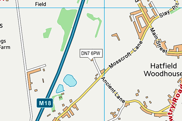 DN7 6PW map - OS VectorMap District (Ordnance Survey)