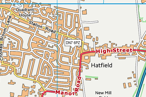 DN7 6PZ map - OS VectorMap District (Ordnance Survey)
