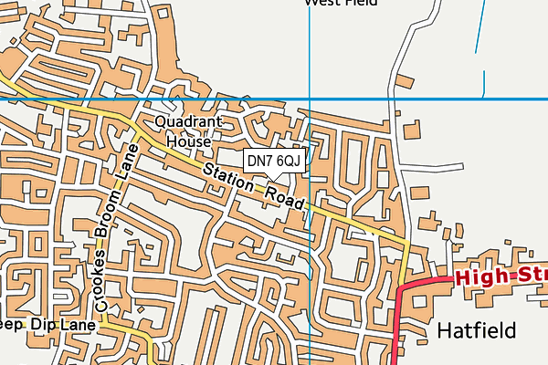 DN7 6QJ map - OS VectorMap District (Ordnance Survey)
