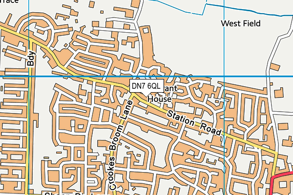 DN7 6QL map - OS VectorMap District (Ordnance Survey)