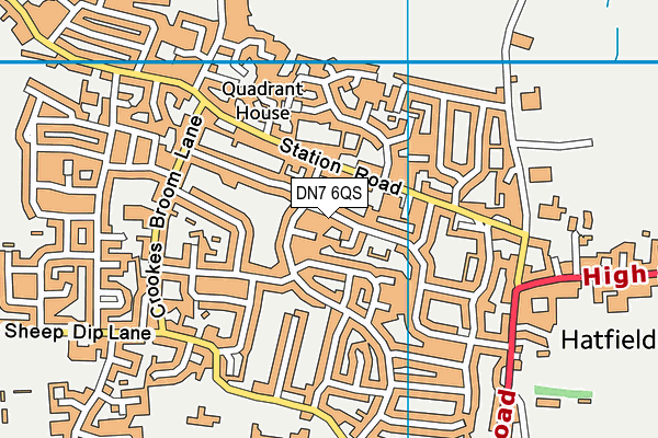DN7 6QS map - OS VectorMap District (Ordnance Survey)