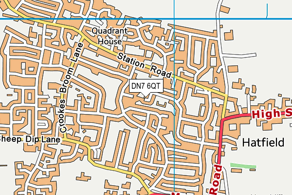DN7 6QT map - OS VectorMap District (Ordnance Survey)