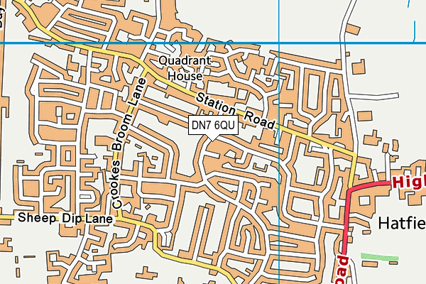 DN7 6QU map - OS VectorMap District (Ordnance Survey)