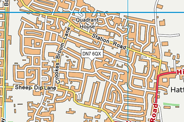 DN7 6QX map - OS VectorMap District (Ordnance Survey)