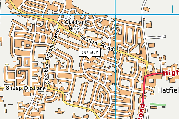 DN7 6QY map - OS VectorMap District (Ordnance Survey)