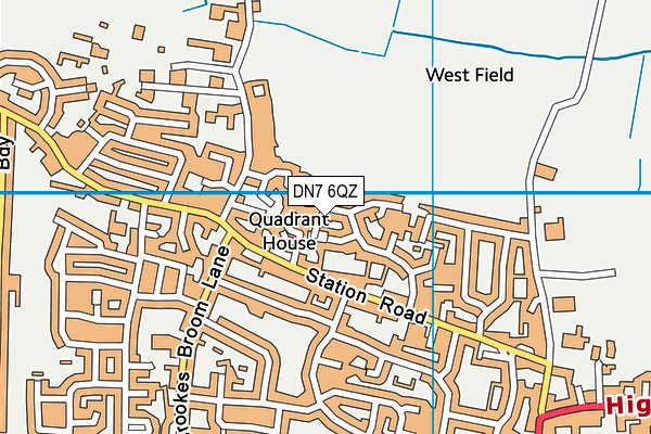 DN7 6QZ map - OS VectorMap District (Ordnance Survey)