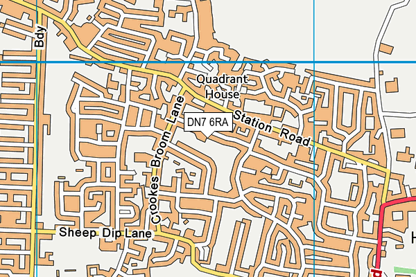 DN7 6RA map - OS VectorMap District (Ordnance Survey)