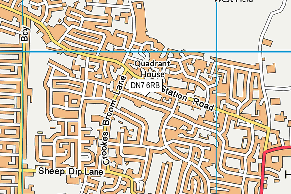 DN7 6RB map - OS VectorMap District (Ordnance Survey)